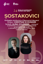 Șostakovici | Concert simfonic | Orchestra simfonică „Remus Georgescu” a Filarmonicii Banatul  | Dirijor: Christian Schumann | Solistă: Alina Holender – violoncel