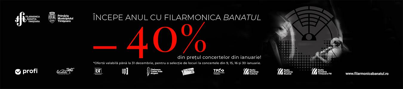 Incepe anul cu Filarmonica Banatul - Selectie de evenimente cu discount 40% 